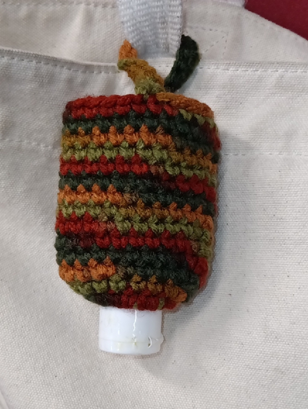 Fall Colored Crochet Hand Sanitizer Holder - Picture 2 of 4